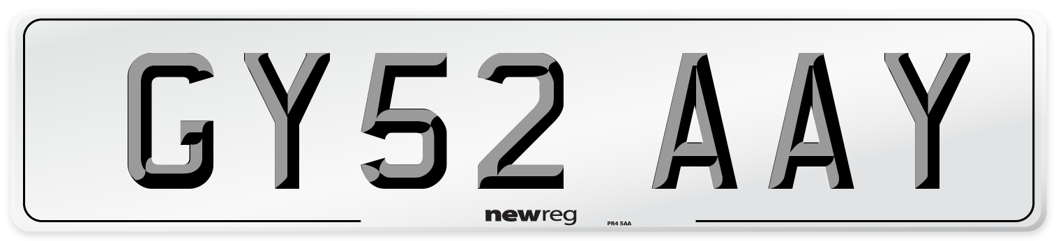GY52 AAY Number Plate from New Reg